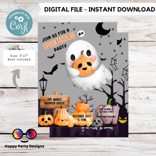 Spooktacular party invitation | Editable kids Halloween party | Halloween Party Invitation | costume party #K197