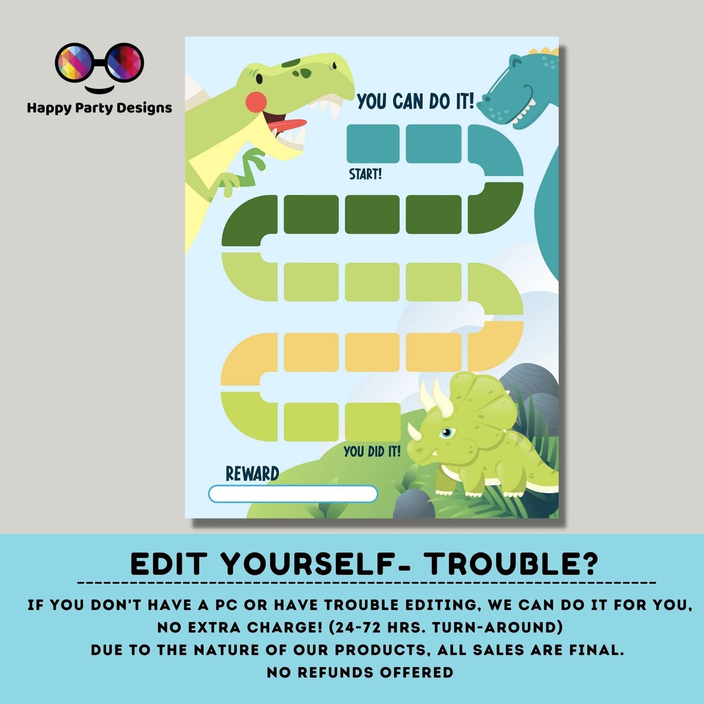 Printable Dinosaur Reward Chart | Dino Behavior Chart | Daily Chore Chart | Boy Chore Chart | Dinosaur Sticker Chart #K167