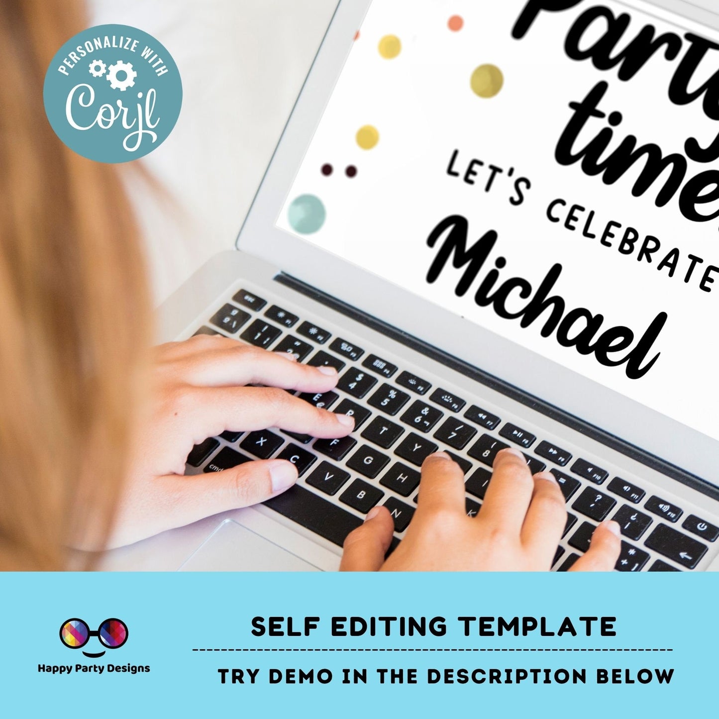 Confetti Party Invitation Template | Party Invite | Editable Template | Party Printable Invite | Birthday boy Confetti #K201