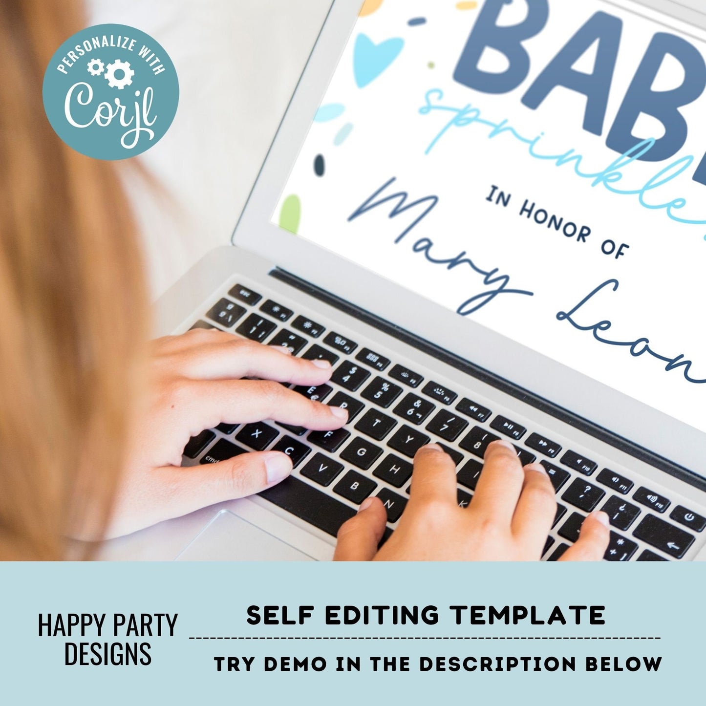 Baby Sprinkle Shower Invitation Template | Editable Baby Shower | Baby boy Invitation | Confetti Sprinkles Printable Invitation  #B39
