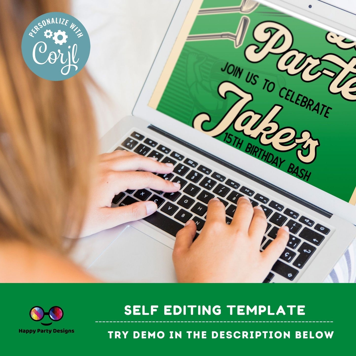 Editable Golf Par-Tee Birthday Invitation | Golf Retirement Digital Party Invitation Template | retro Golf Party Invitation | Golfer #K179