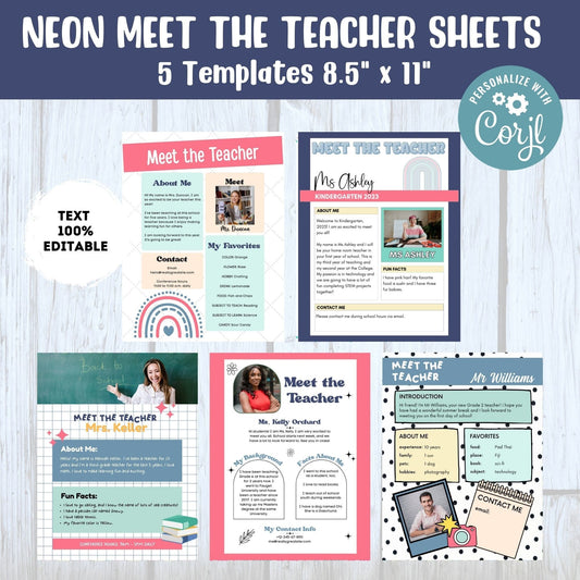 Editable Meet the Teacher modern Templates bundle | Meet the Teacher Templates  Back to School Welcome Letter Printable Meet the Teacher #S2