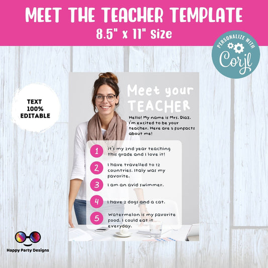 Editable Meet the Teacher modern Template | Meet the Teacher Template | Back to School | Welcome Letter Printable | Meet the Teacher #S2