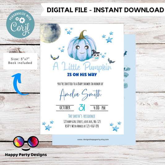 Halloween Baby Shower Invitation | Little Boo Baby Shower Invitation | Baby Shower invitation | New Baby Invitation | Instant Download