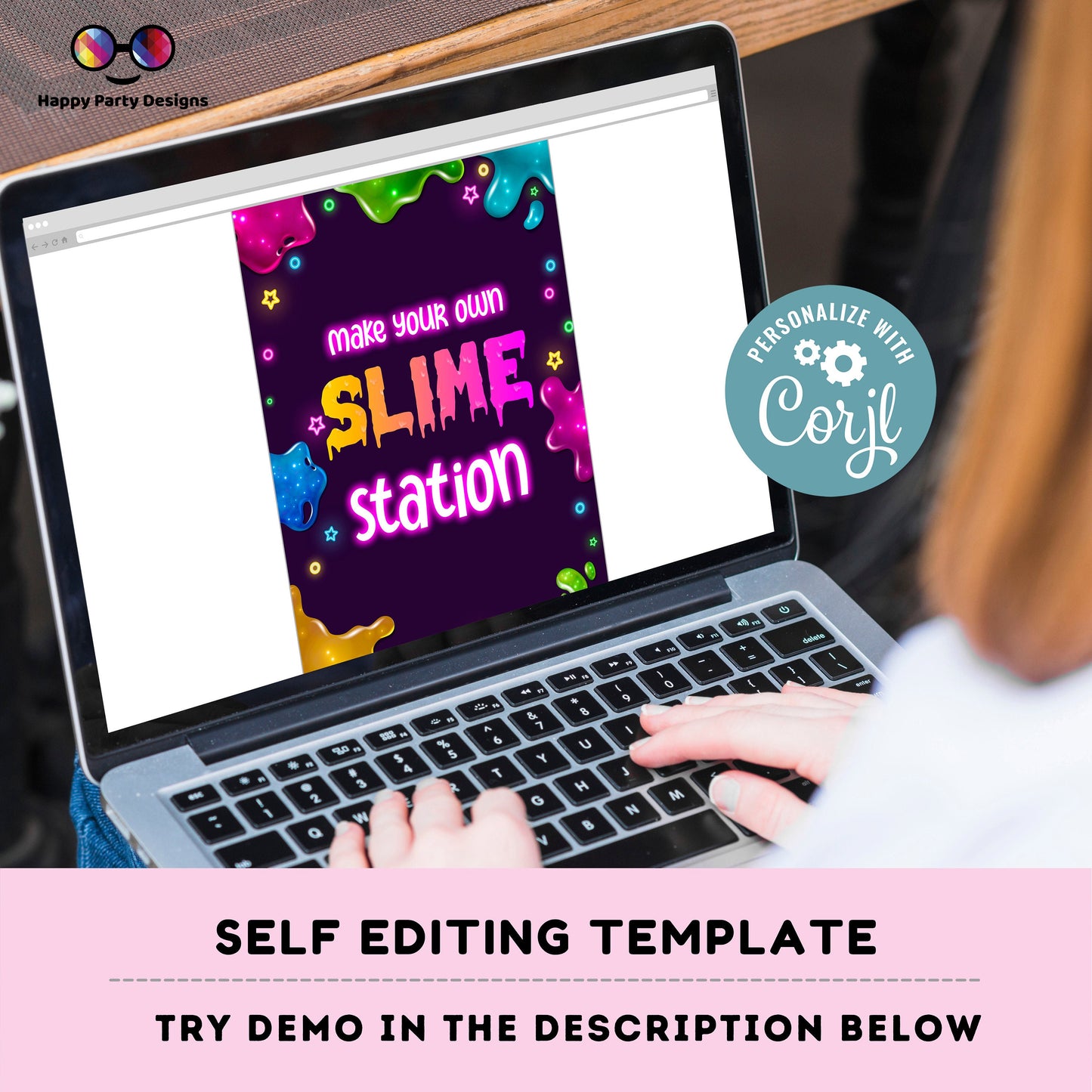 Slime Sign | Editable slime Sign | Butterfly birthday | slime birthday Decorations | Birthday Girl | slimy buffet Sign | slime party  #K125