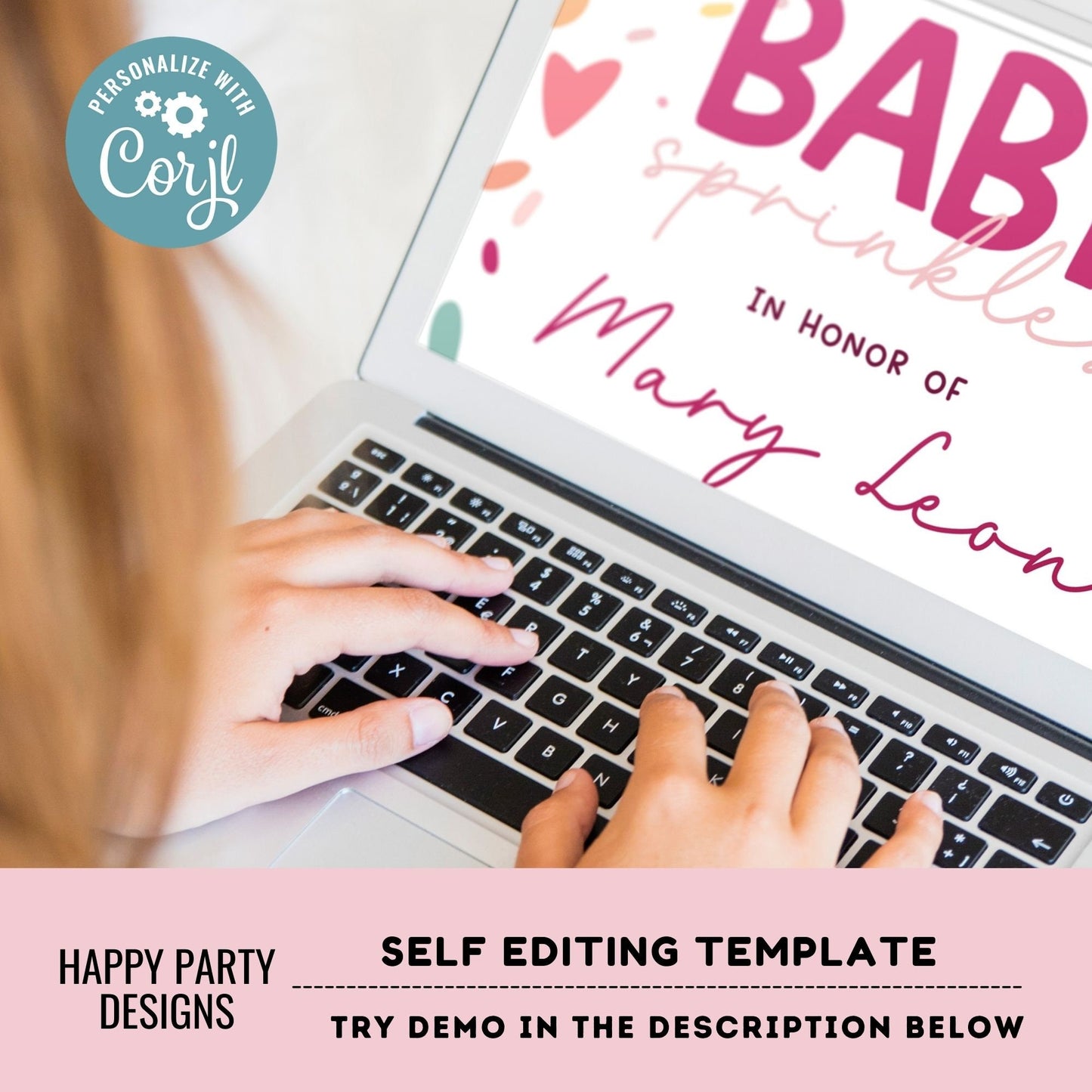Baby Sprinkle Shower Invitation Template | Editable Baby Shower | Baby girl Invitation | Confetti Sprinkles Printable Invitation  #B39