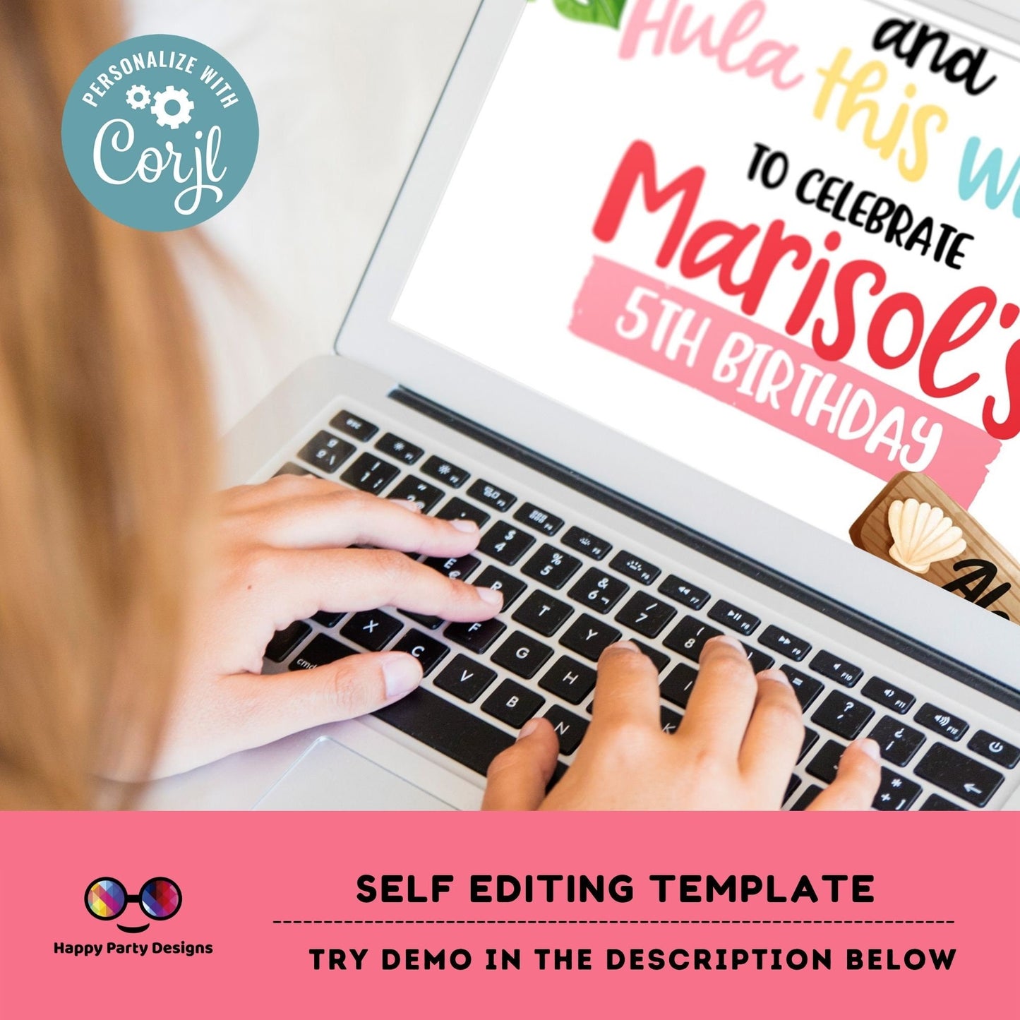 Editable Grab a Lei and Hula this way invitation template | Hula Party Invitation | Summer | Any Event! | Beach or Pool Hawaiian party #K222