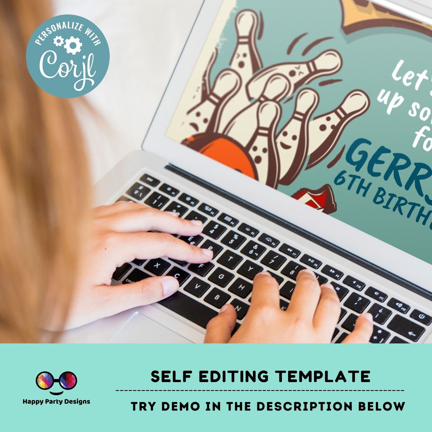 EDITABLE Bowling Birthday Boy | Bowling Boy Invitation | Birthday Boy | Instant Download | Digital | Retro look Party #K224