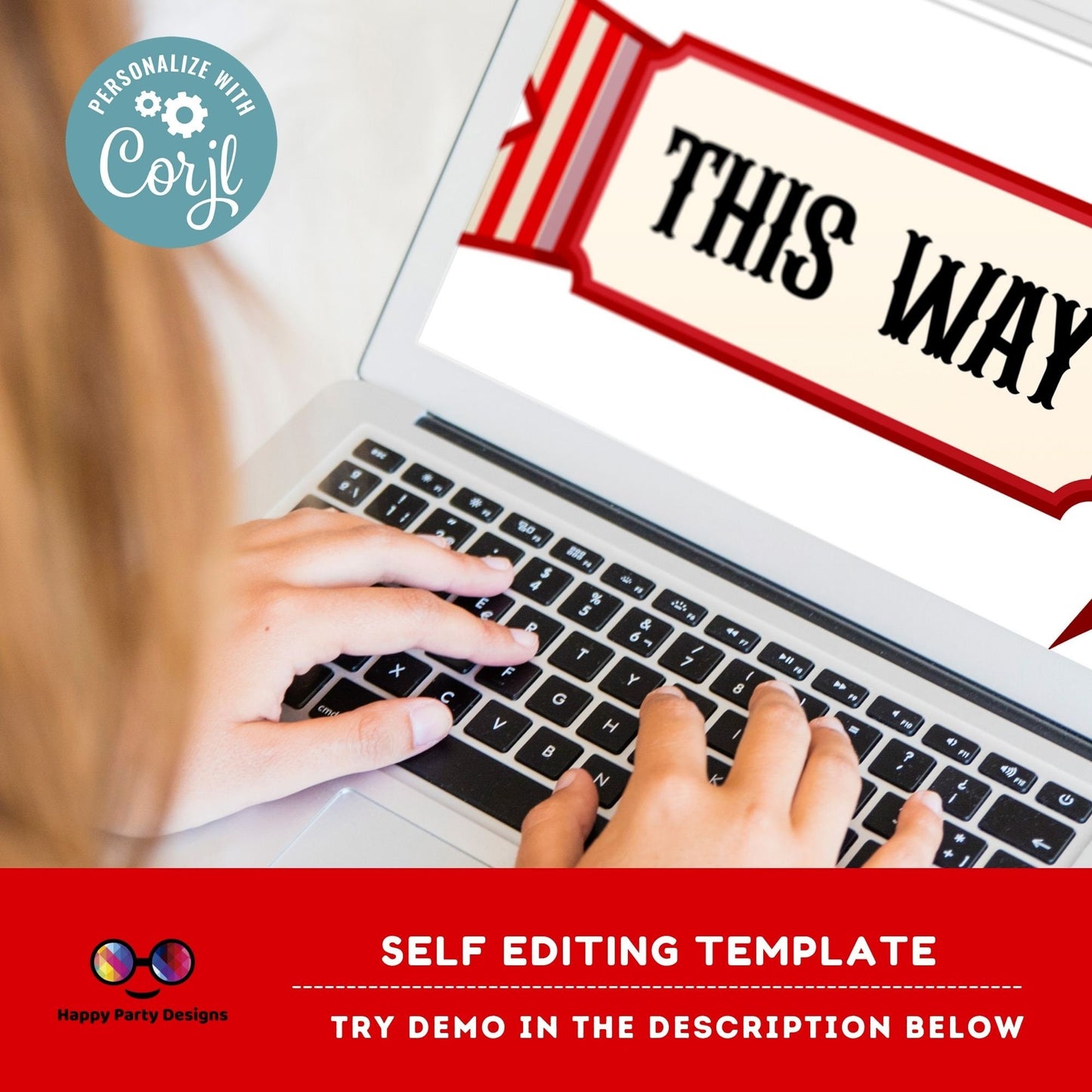 Editable Carnival Arrow Signs Posters | Printable Birthday Party Decorations | Decor | Sideshow Alley | Circus Show | Tickets | Prizes #K212