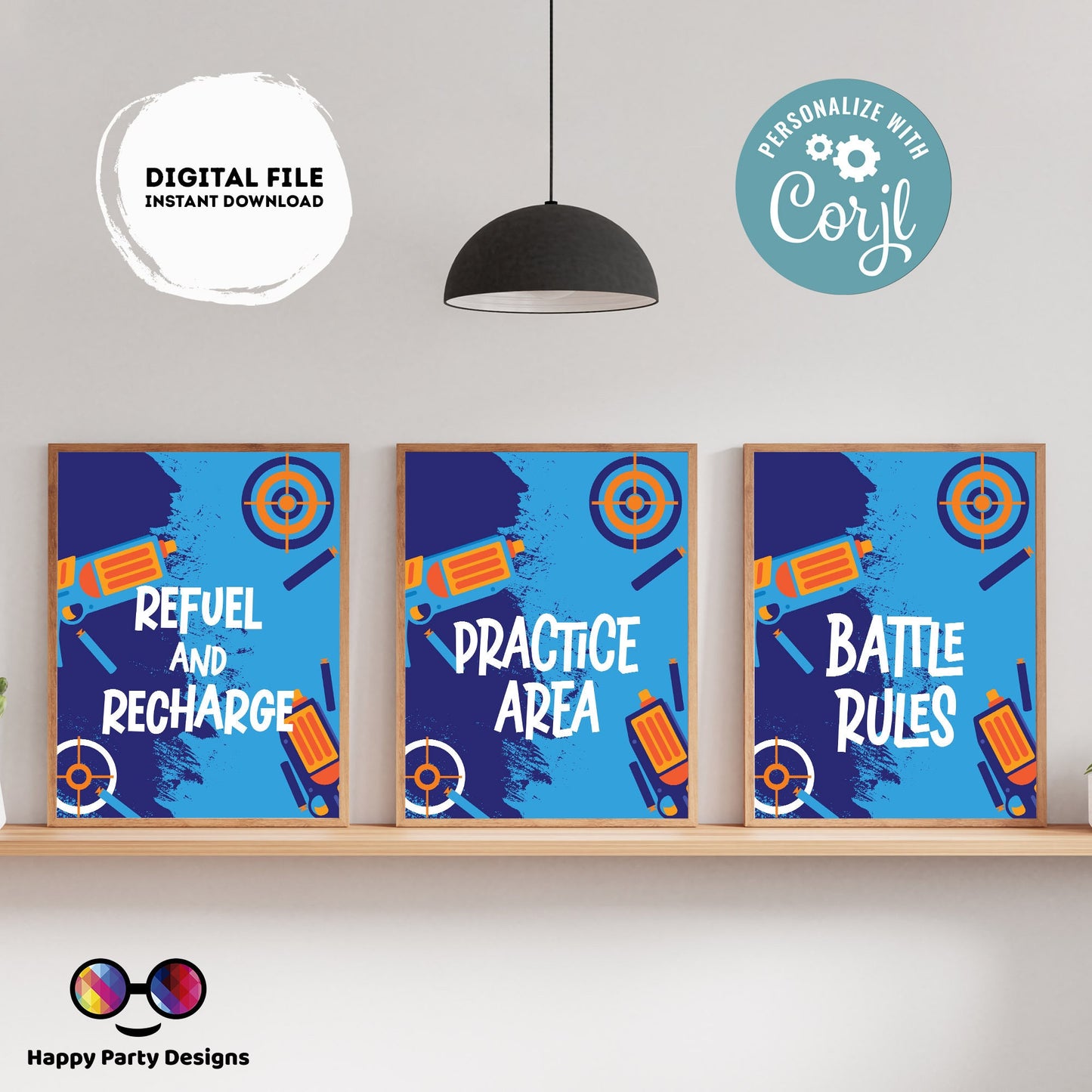 Editable Dart Gun Signs (3) | Gun Blaster birthday | Dart Gun blue birthday Decorations | boy |  Blue Dart Gun buffet Sign | Party #K172