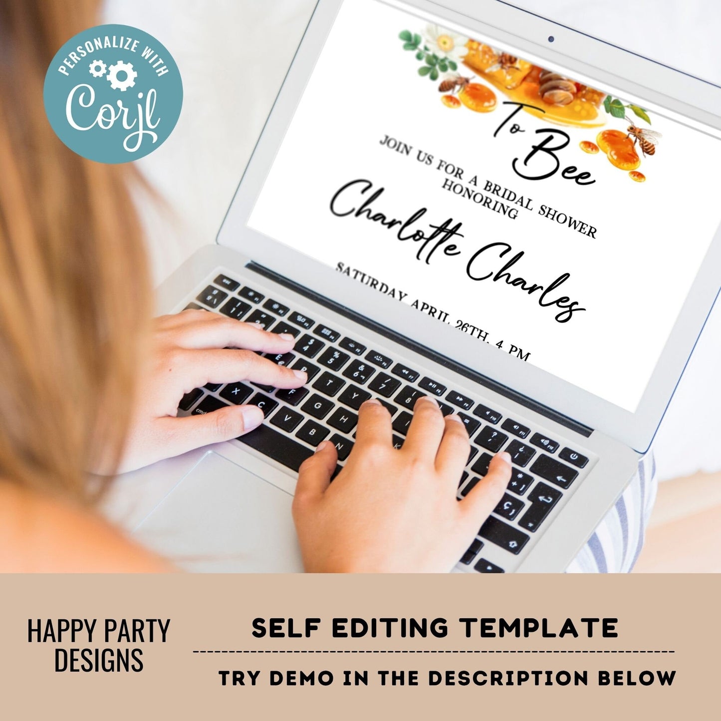 Bride to bee Shower Invitation Template | Editable Bridal Shower | bride to bee Invite | Honey Printable Invitation | bee and flowers #W16