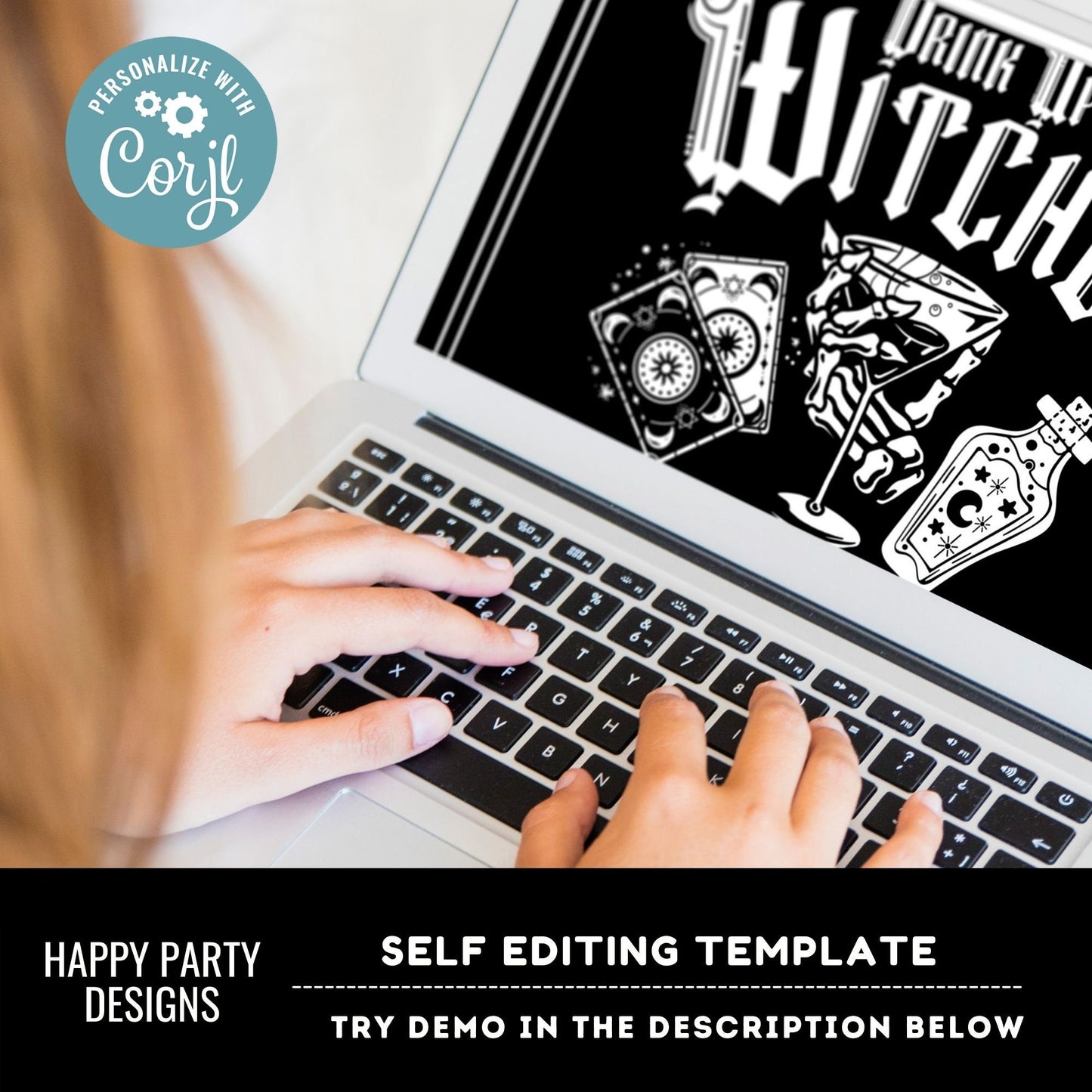 Editable drink up witches birthday invitation | 30th tarot birthday | Boos and Booze Invitations | PRINTABLE Cheers Witches invitation  #A25