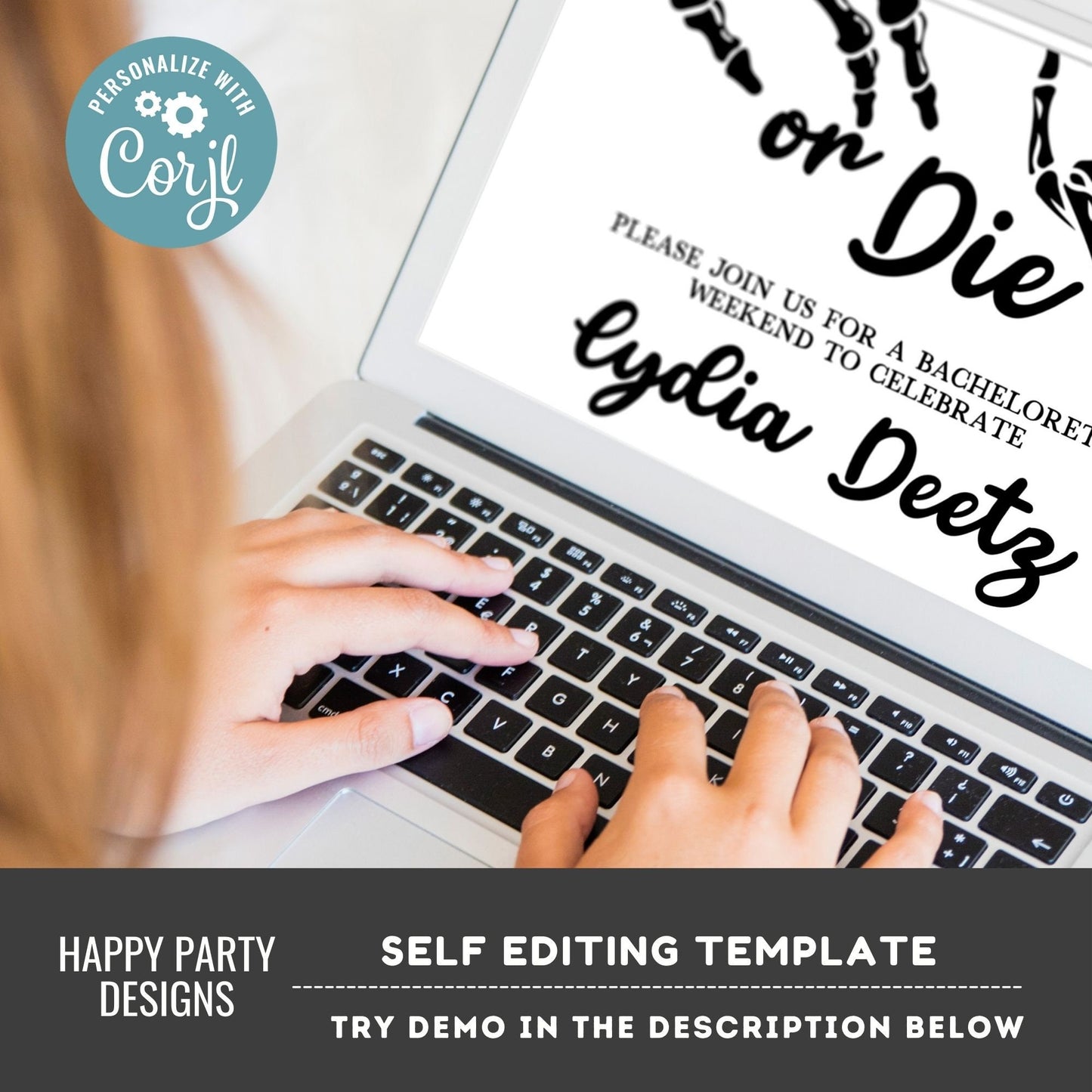 Editable Bride or die bridal invitation | bridal shower | Boos and Booze Invitations | Skull Bachelorette | Halloween Bride or Die #W17