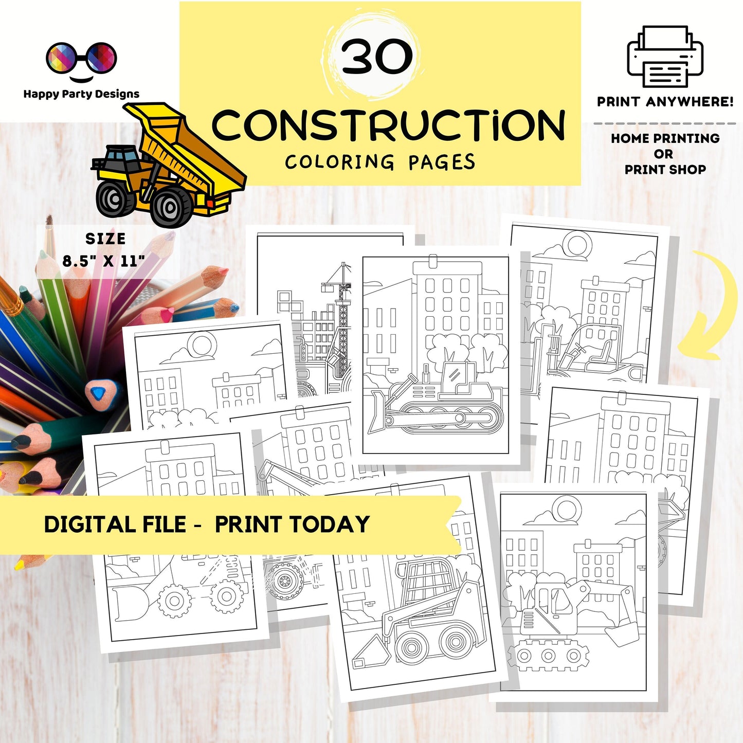 Construction Coloring Pages | for Kids | Construction trucks Coloring pages | Construction activities | 30 Construction trucks to color #C2
