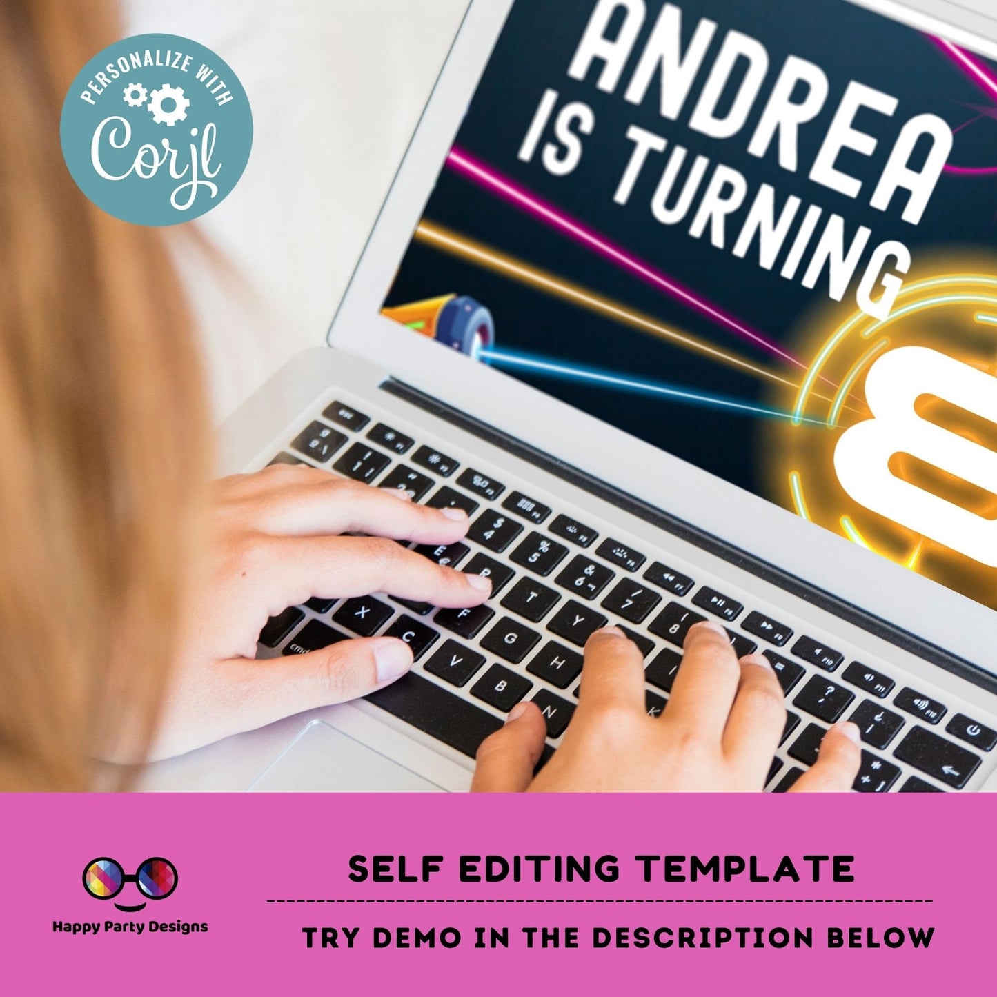 Kids Editable Laser Tag birthday invitation | Printable Birthday laser tag Party Invitations | Any Age | Birthday girl laser party #K241