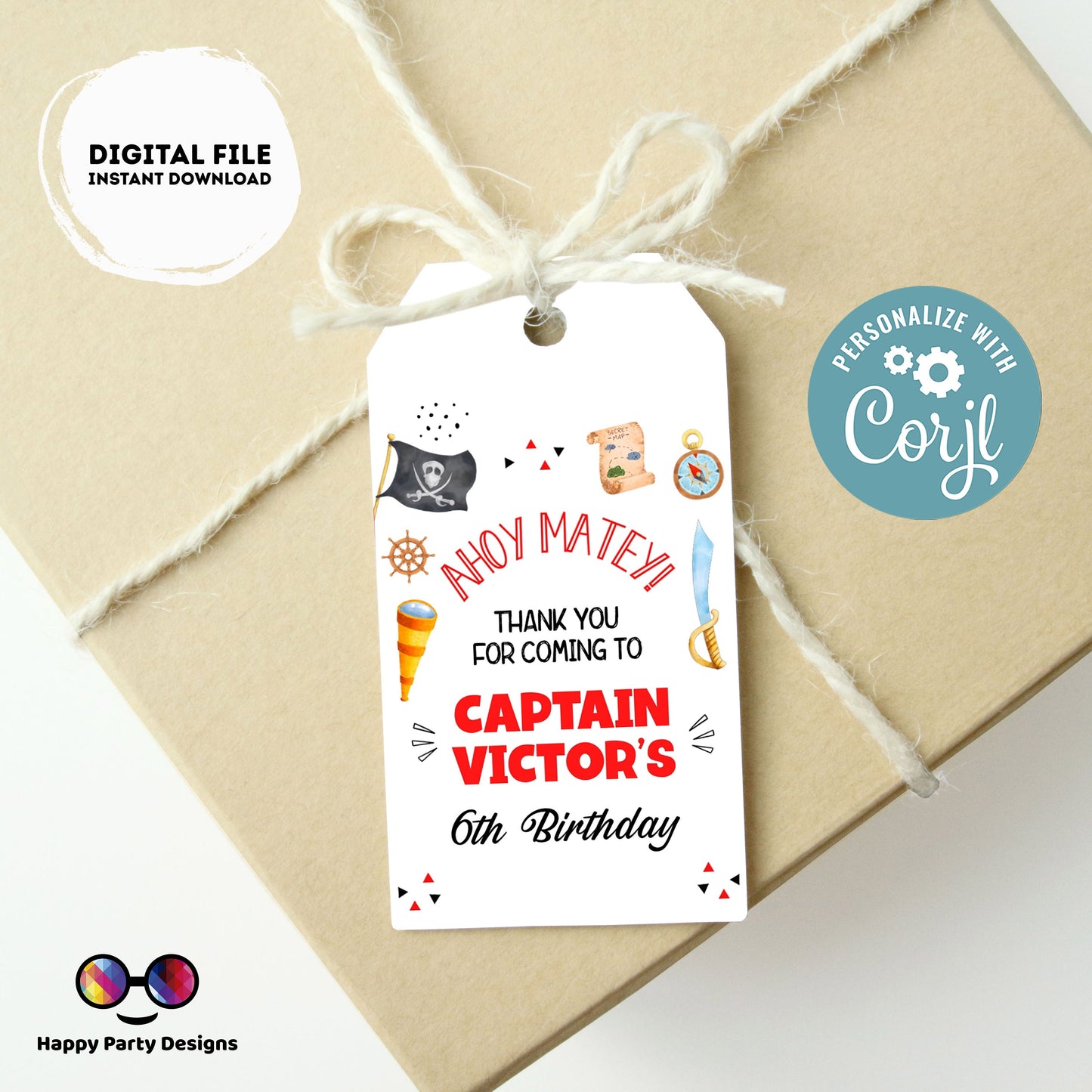 Pirate Invitation Bundle  Pirate Birthday Party | Pirate Invite | Pirate Ship Party Invite | boy birthday | any age | editable on line #K108