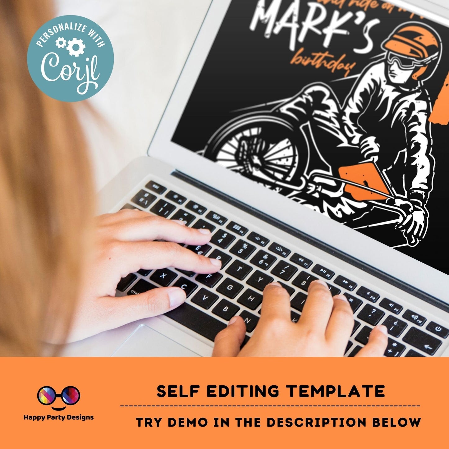 Editable Bike Party Invitation | Mountain Bike Party Invitation | Any Age | Birthday boy Bike Party Invitation | extreme bike party #K244