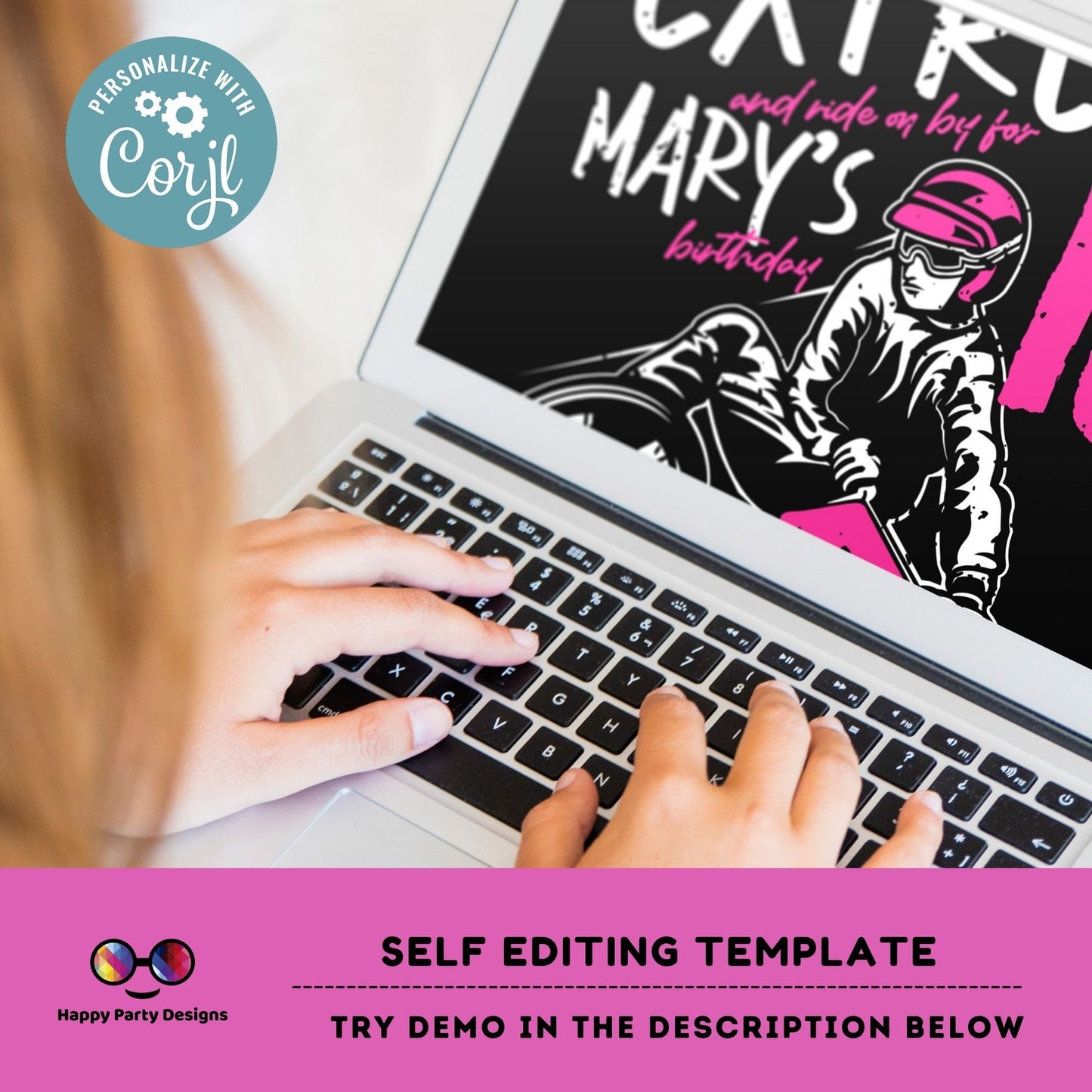 Editable Bike Party Invitation | Mountain Bike Party Invitation | Any Age | Birthday girl Bike Party Invitation | extreme bike party #K244