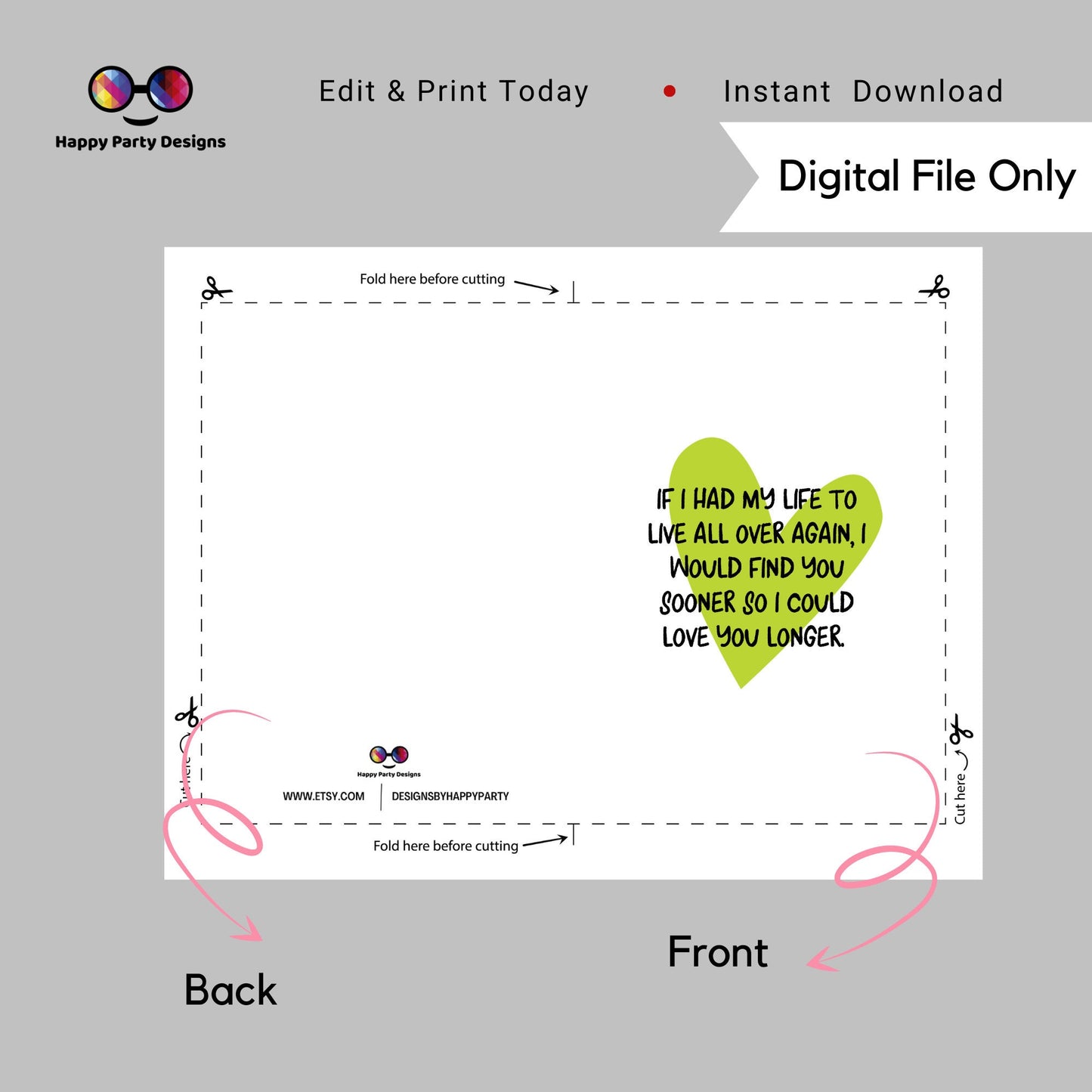 PRINTABLE romantic card | card for wife | Greeting Card | Instant Download | card for husband | card for girlfriend | card for boyfriend