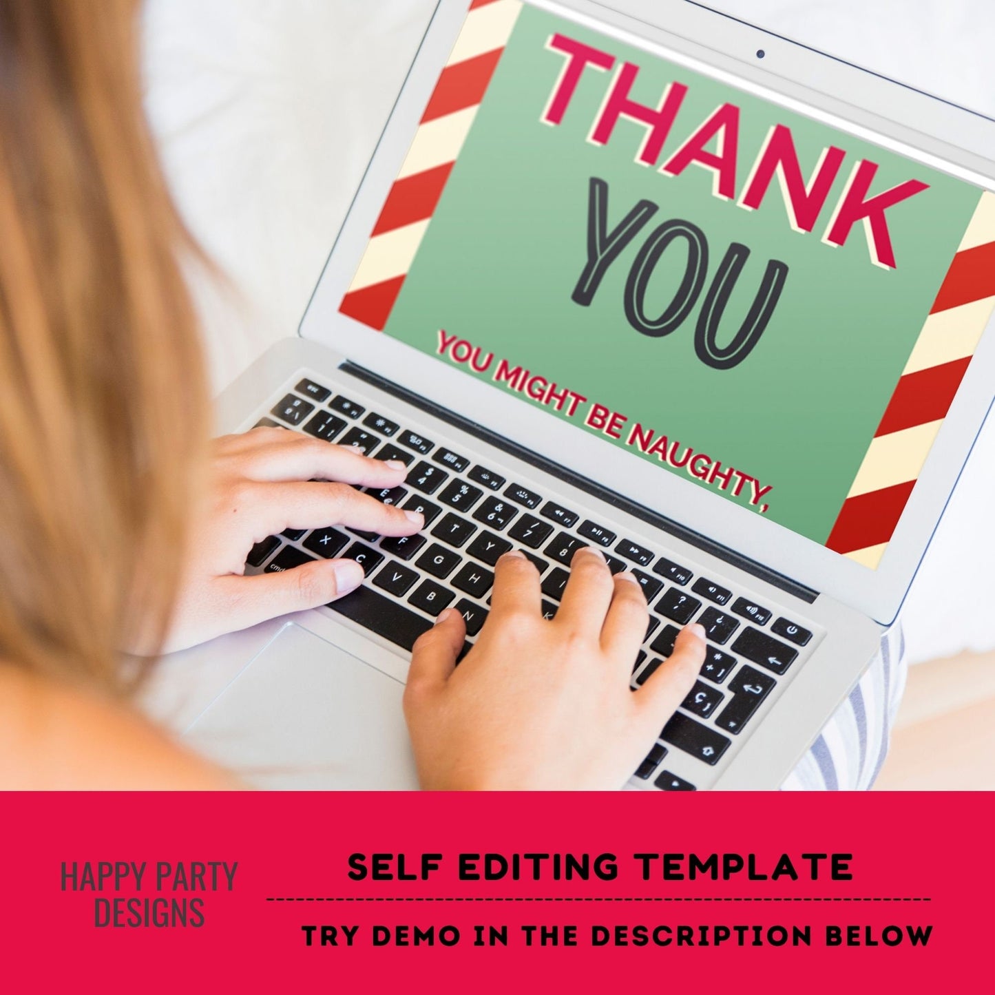 Editable Christmas Party thank you tag | Christmas printable thank you tag | Holiday Christmas gift tag | thank you tag | Xmas Favor #A35