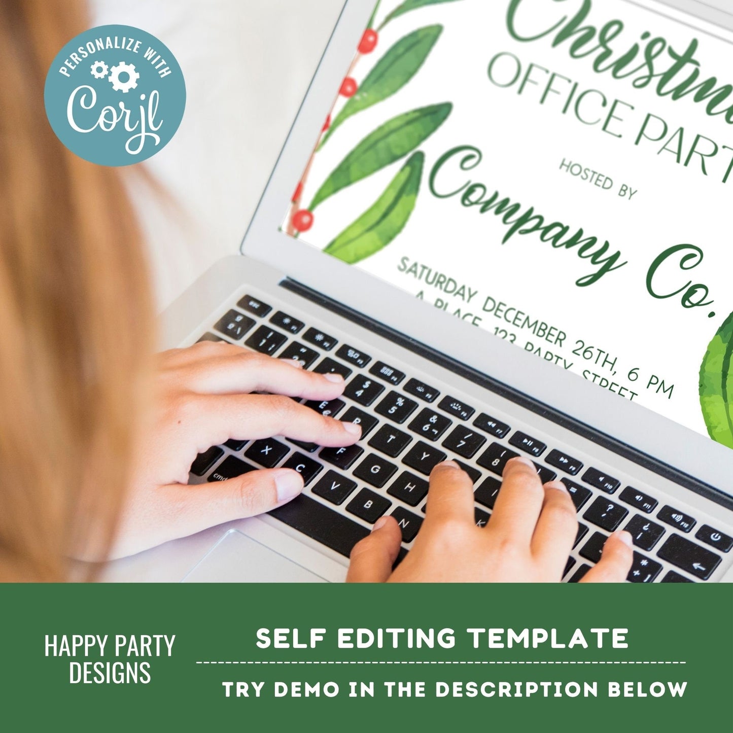 Editable Christmas office Party Invite | Christmas Party printable invite | Holiday Christmas Party Invitation |Christmas Dinner invite #A41