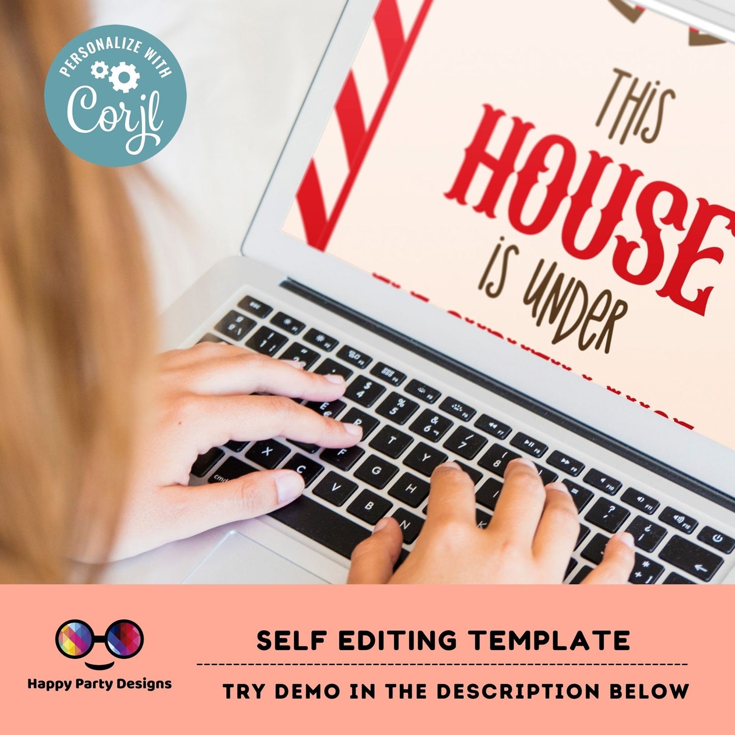 Editable Elf Surveillance Sign Printable | This House is Under Elf Surveillance | Elf Ideas Props | Printable Elf Christmas Sign #A43