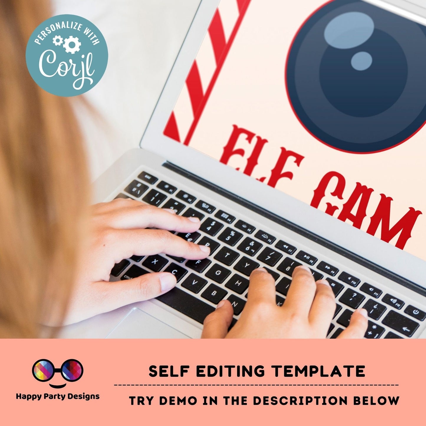 Editable Elf Surveillance | House is Under Elf Surveillance | Kids Christmas Decor | Elf Ideas | Instant Download | Elf Cam, Holiday #A43