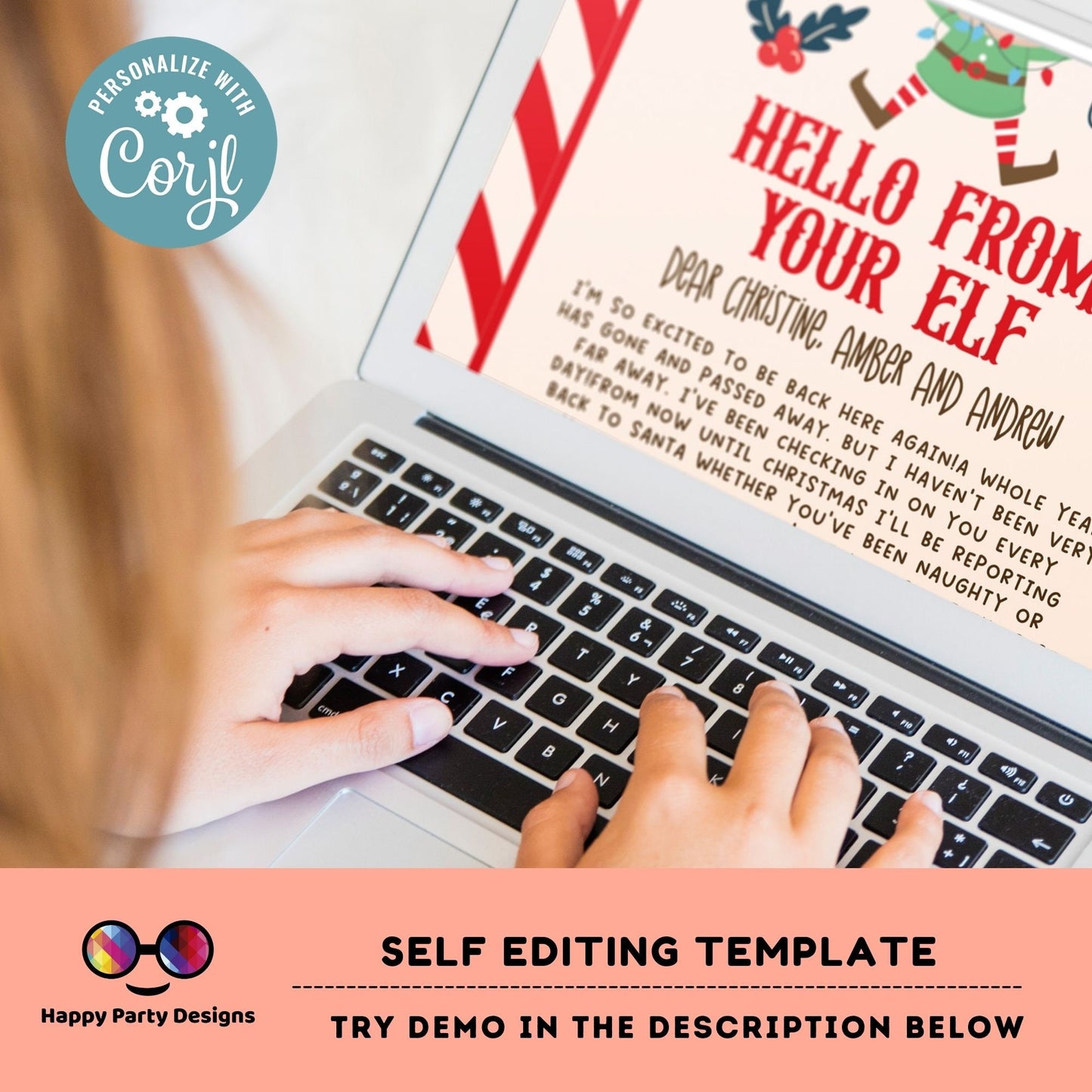 Editable Elf Hello Letter | Hello Letter Christmas| Elf Christmas | Letter from Your Elf | Printable Template #A43