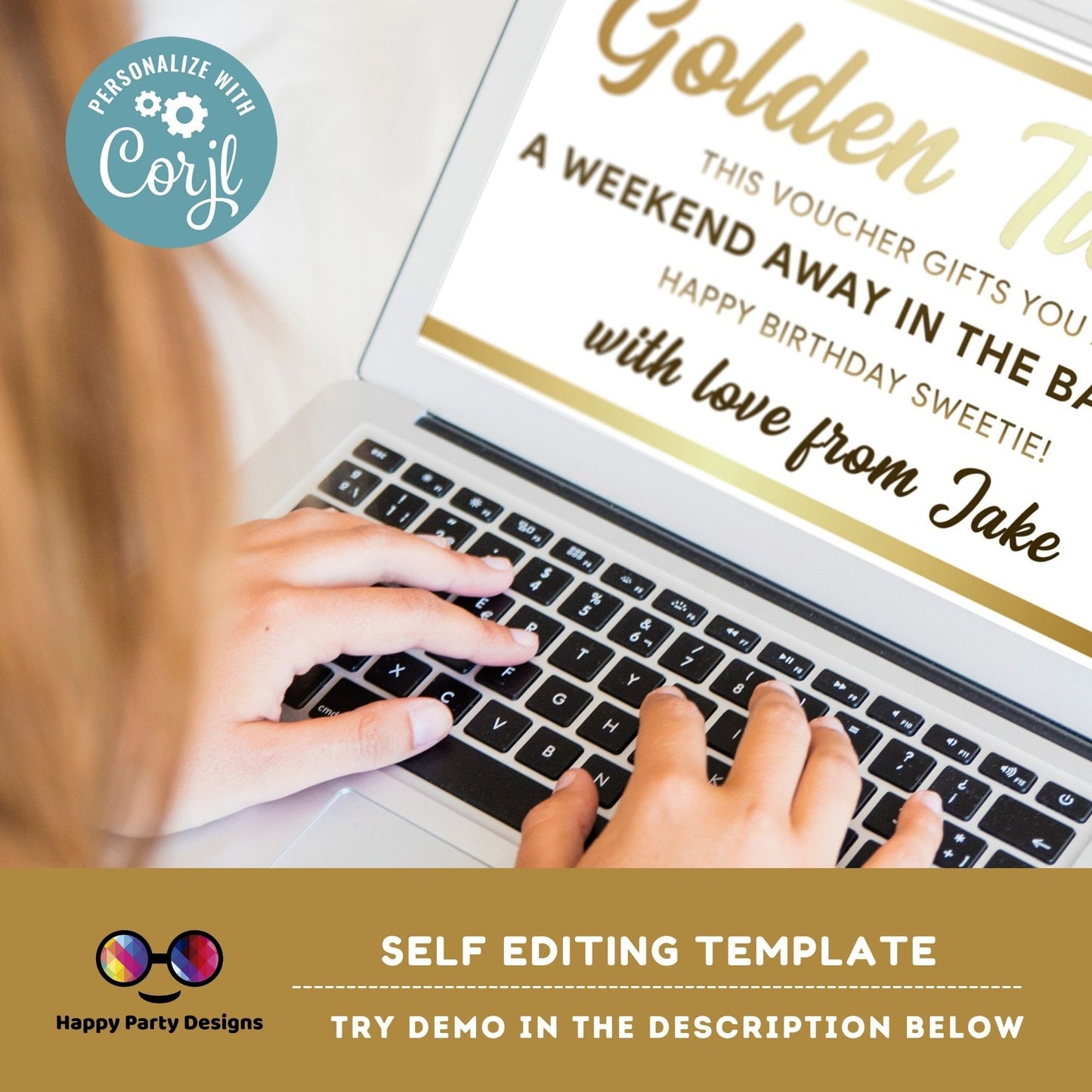 Editable Event Golden Ticket template | Surprise Airline Gift | Vacation | Gift for Her | Couple Gift | Print-at-home | Flight Voucher #A44