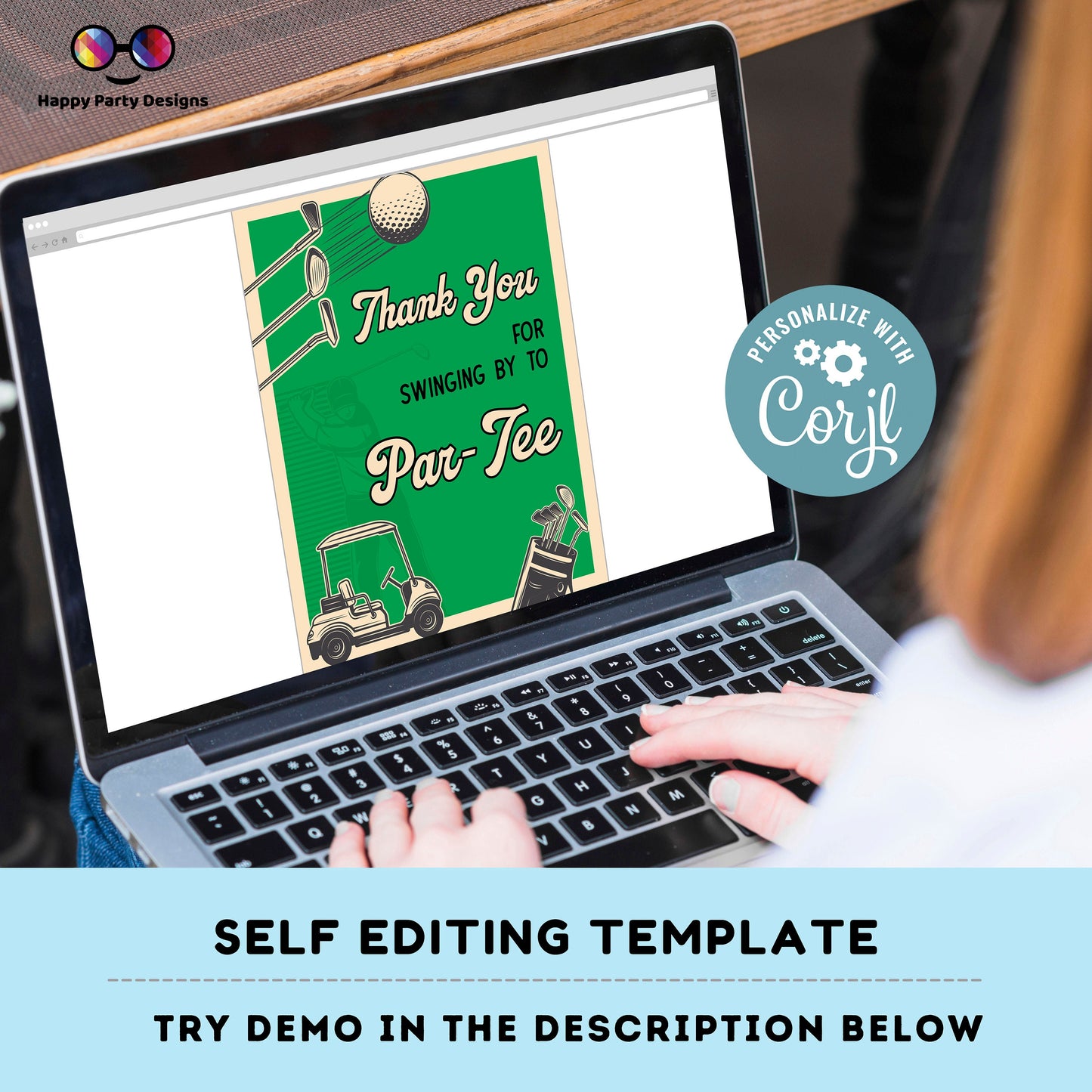 Editable golf party Signs (3) | par-tee  birthday | Golf birthday Decorations | boy |  retro golf buffet Sign | Party #K179