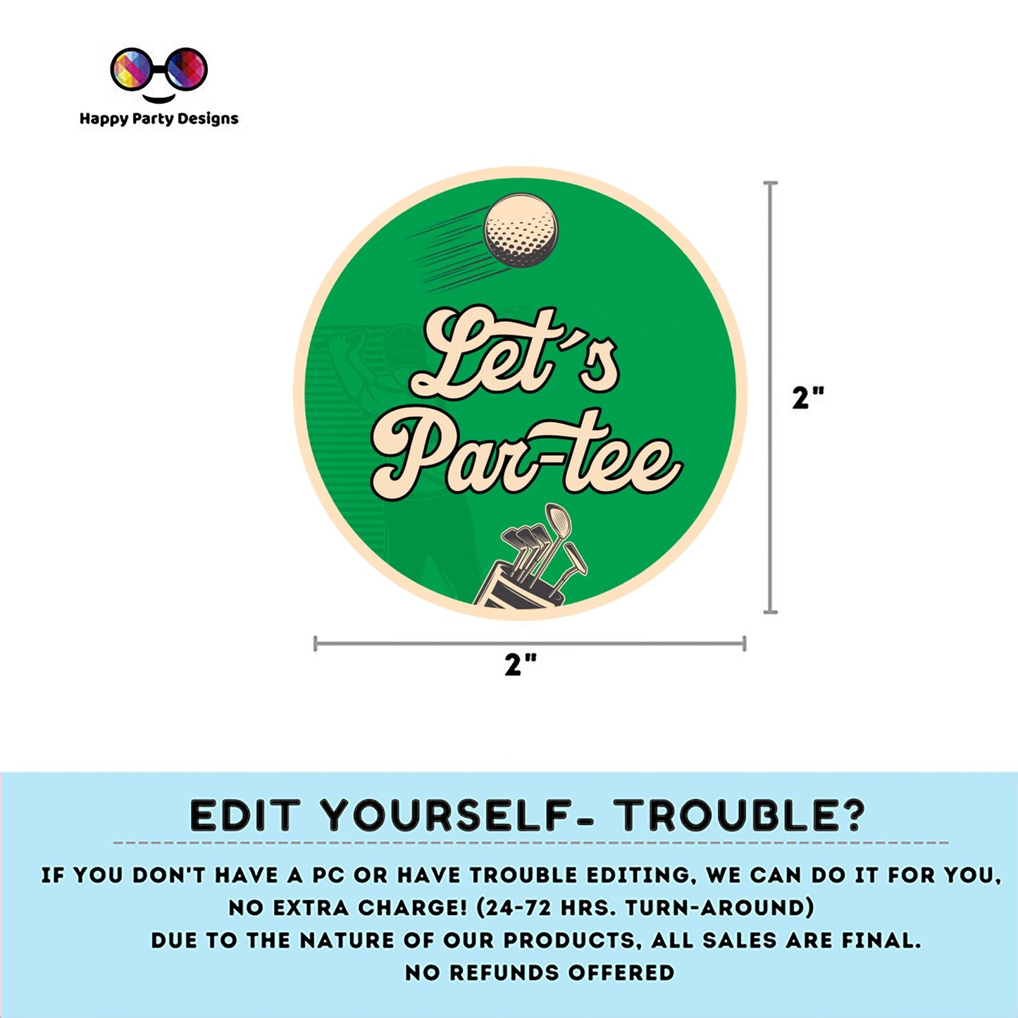 Editable golf Cupcake toppers template | golf Party birthday boy | Par-tee Birthday Party | Boy Birthday Party | Stickers | round tag #K179