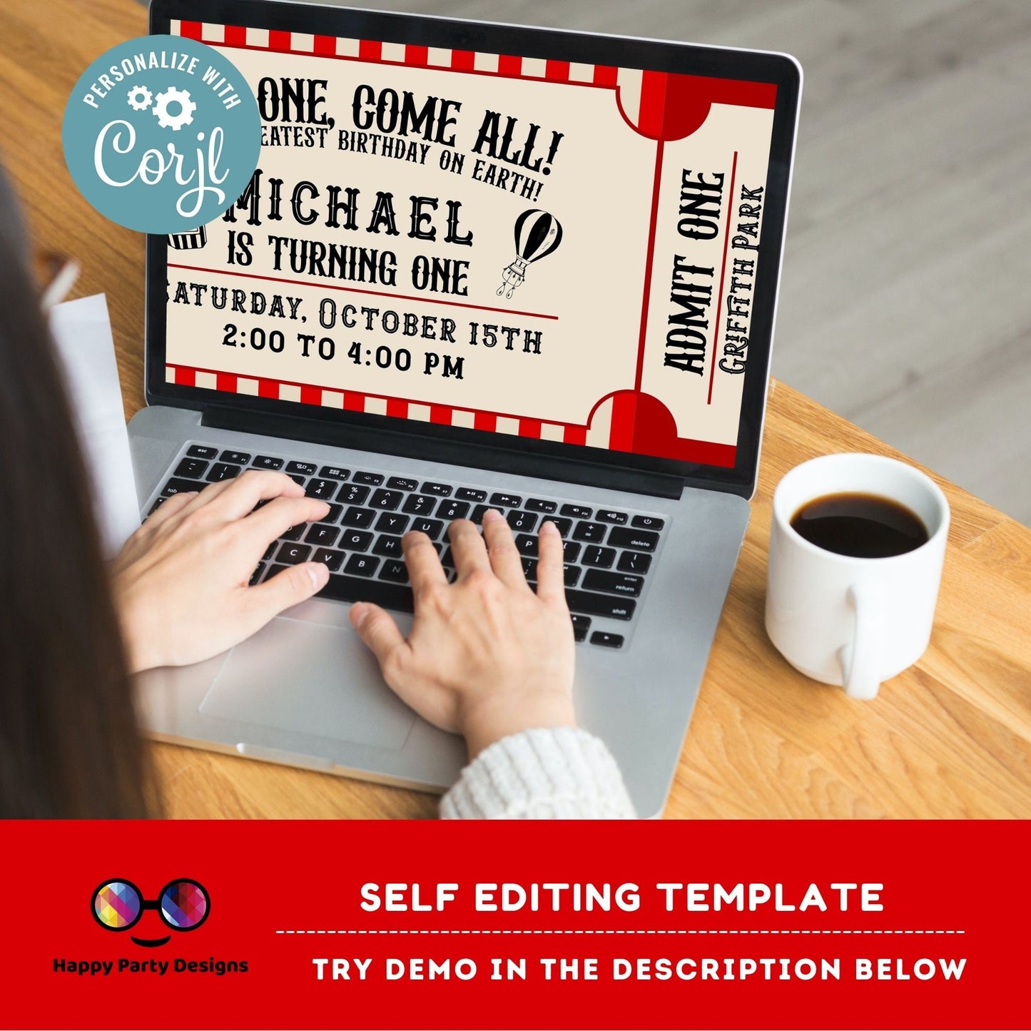 Carnival Ticket Birthday Invitation  | Circus Party  | Circus invitation | Editable Instant Download | birthday boy Edit Online #K212