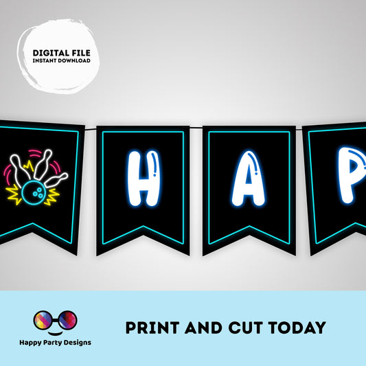 Happy Birthday Bowling Banner | Bowling party | Birthday banner | Bowling birthday party  | birthday girl | birthday boy | Bowling Banner