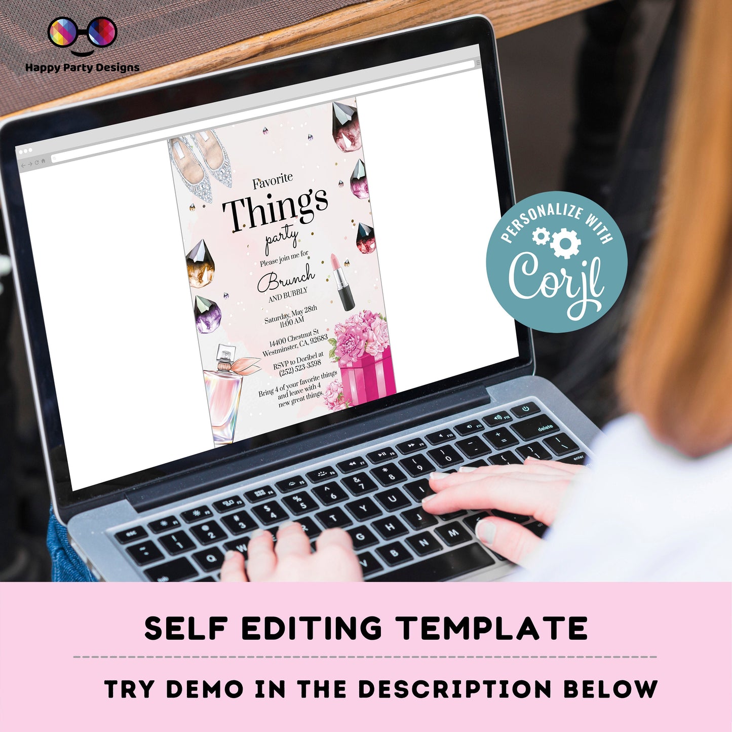 Editable favorite things Printable invitation | brunch Invitation | Valentine | Printable Valentine's Invitation | galentines #A56