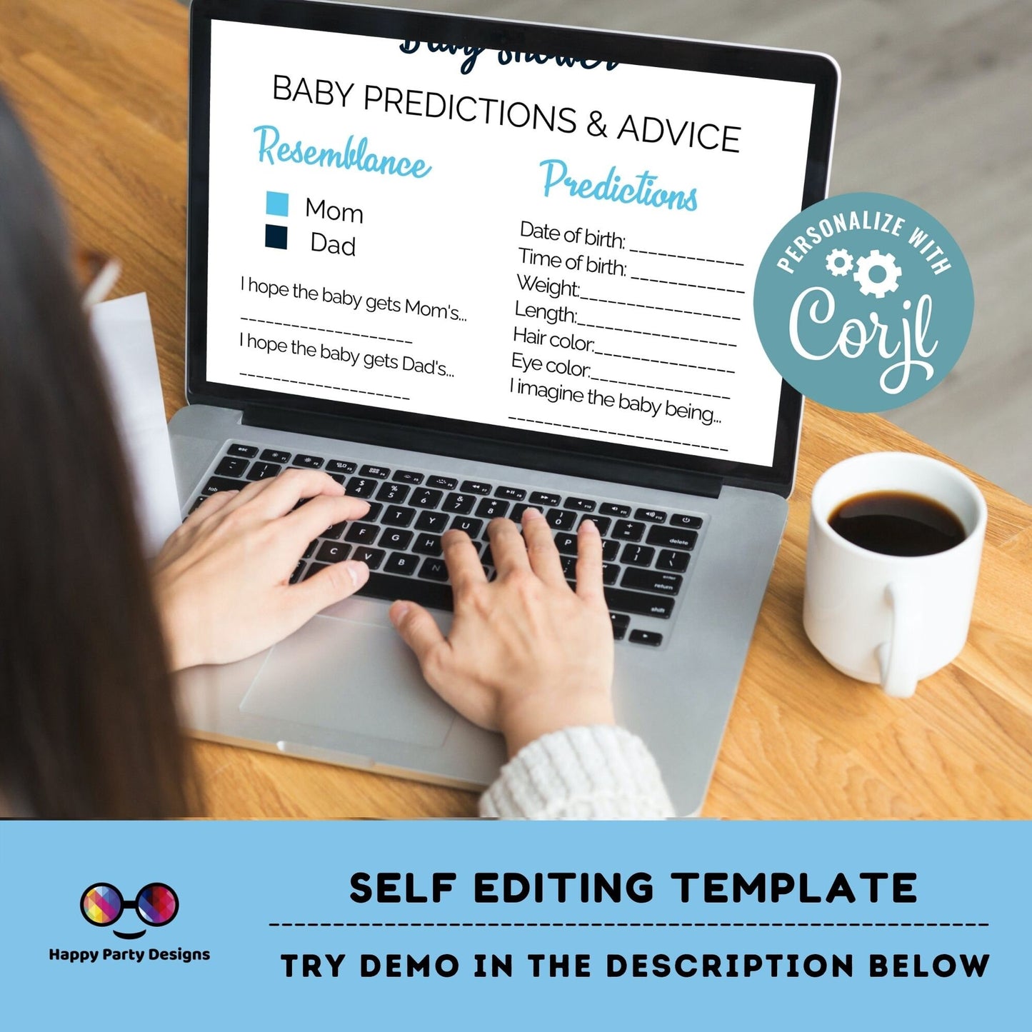 Editable baby on board games bundle | tropical baby shower games | Baby boy | summer shower | blue baby shower games | retro #B33