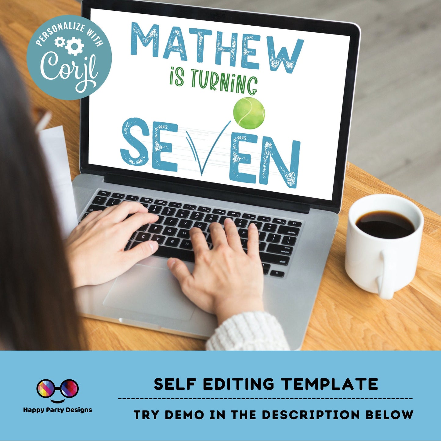 Tennis Birthday Invitation | Tennis Invitation | Tennis Birthday Party | Tennis Game Invitation | minimalist | 7th Birthday | Print #K256